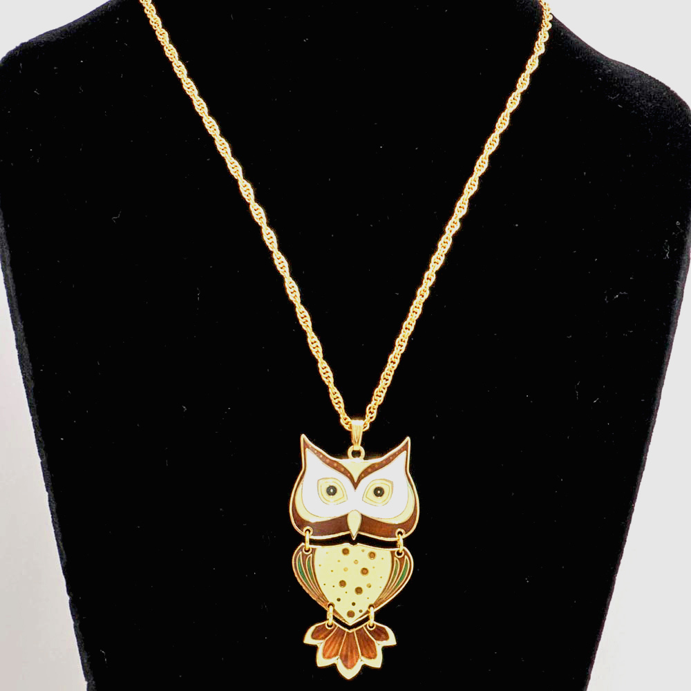 Owl Enamel Necklace
